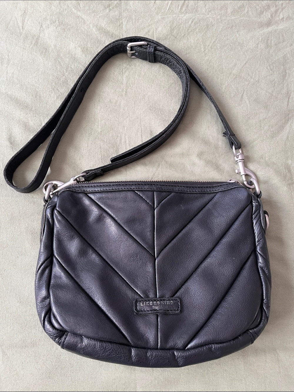 Liebeskind Berlin black leather crossbody purse
